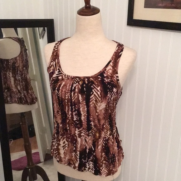 Daytrip Tops - Racerback Top Tie-Dye Brown